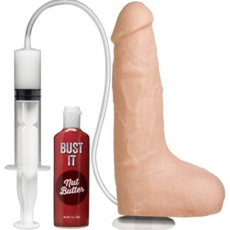 Bust It - Squirting Realistic Cock - With Removable Vac-U-Lock™ Suction Cup - Vanilla