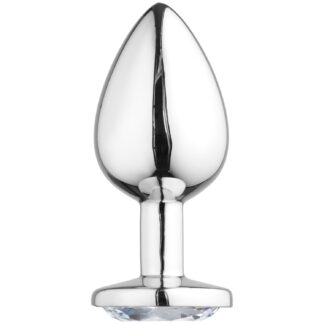 Precious Metals Large Jewel Butt Plug - Silver