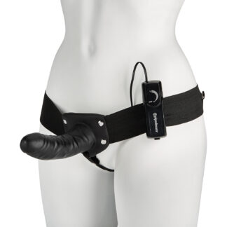 Fetish Fantasy Hollow Strap-On Vibrator Black 5.9 Inch - Black