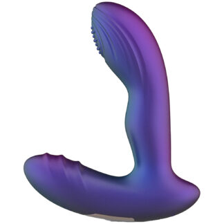 Hueman Galaxy Tapping Vibrating Butt Plug 5.9 Inch - Purple
