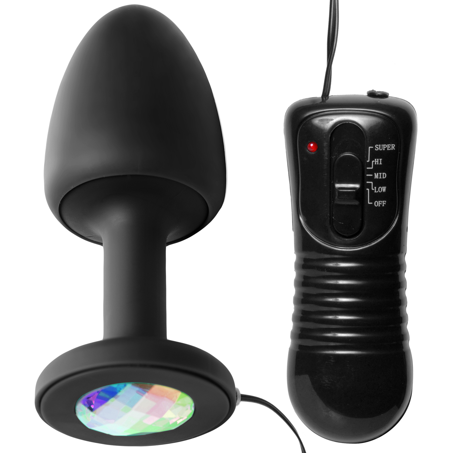 Master Series Paragon Gem Vibrating Butt Plug 4.5 Inch - Black