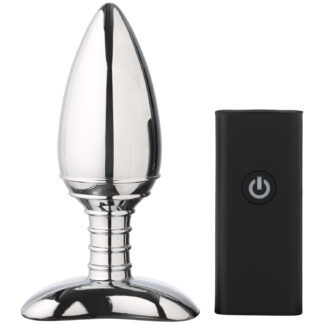 Nexus Cestos Aluminium Remote Control Vibrating Butt Plug 4.7 Inch - Silver