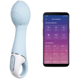 Satisfyer Air Pump Vibrator 5+ Inflatable G-Spot Vibrator - Blue