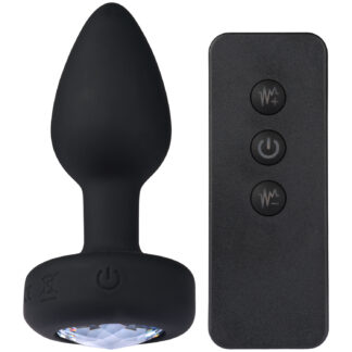 Sinful Small Vibrating Jewel Butt Plug 3.5 Inch - Black