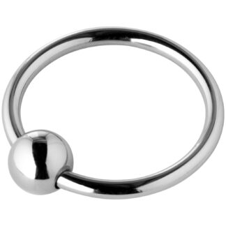 Kiotos Steel Glans Ring with Ball - Silver - XS