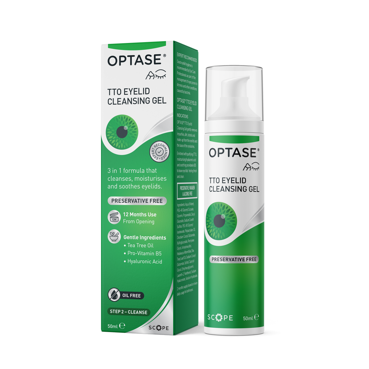 Optase Tea Tree Oil Eyelid Cleansing Gel Preservative Free - 50ml